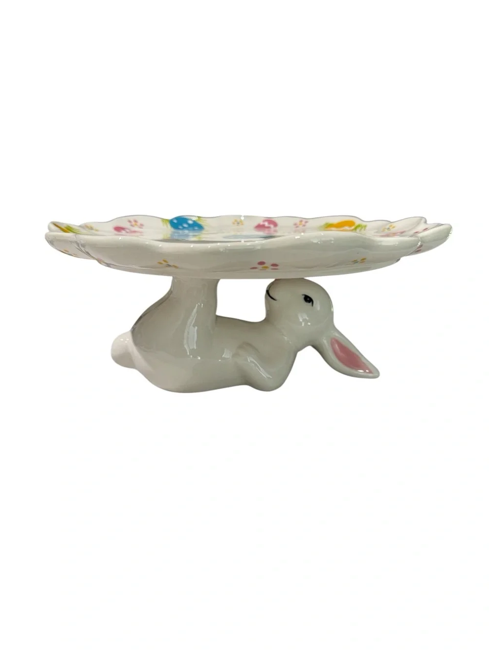 Temp-Tations Special Edition Egg Hunt Ceramic Bunny Cake Stand Plate - 10